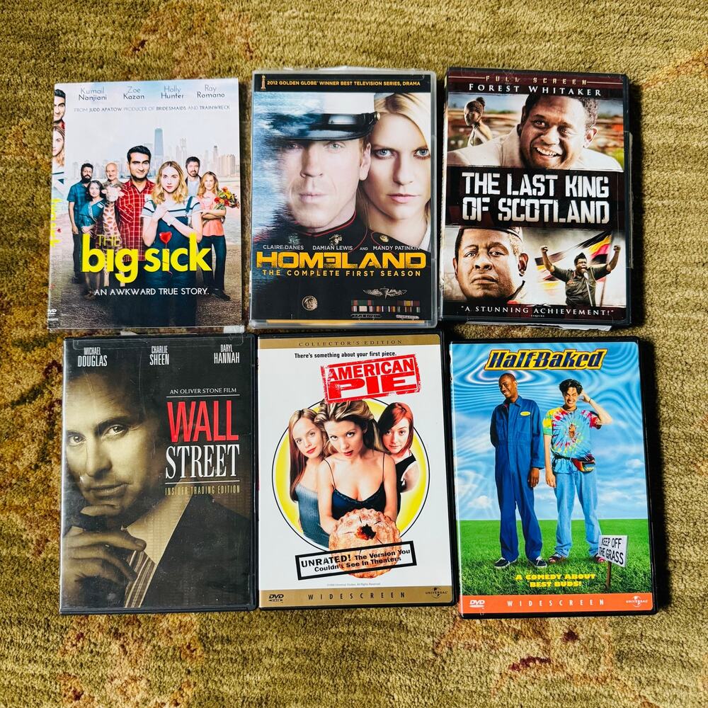 Variety of 6 DVDs including Wall Street Tested and Working